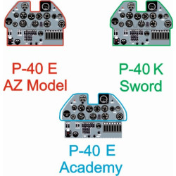 YMA7214 - Yahu Models 1:72 Curtiss P-40E Instrument Panel