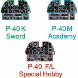 YMA7215 - Yahu Models 1:72 Curtiss P-40M Instrument Panel