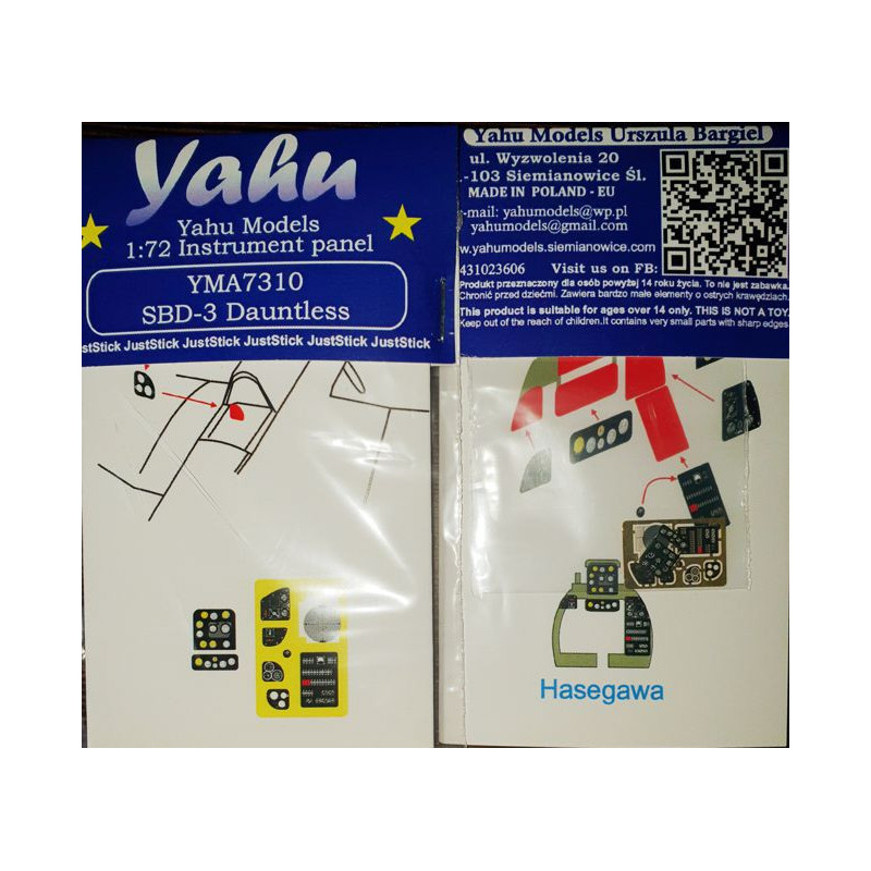 YMA7310 - Yahu Models 1:72 Douglas SBD-3 Dauntless Instrument Panel