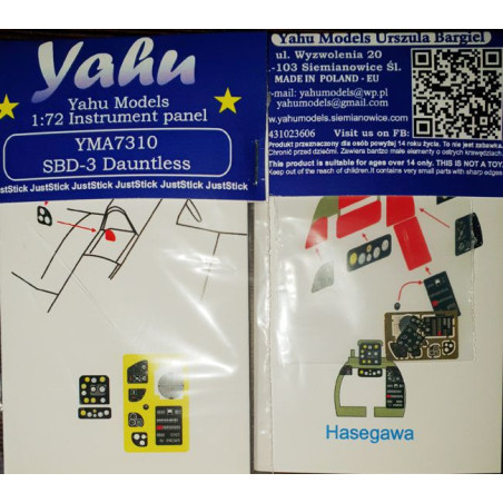YMA7310 - Yahu Models 1:72 Douglas SBD-3 Dauntless Instrument Panel